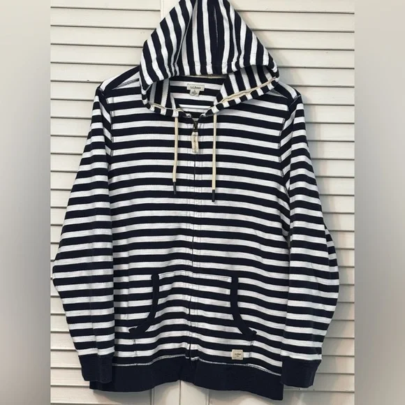 L.L. Bean Hoodie in Blue and White, full zip, size L - Picture 7 of 9